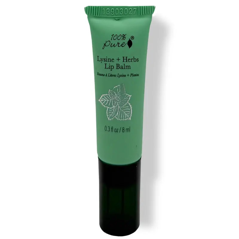 100% PURE Lysine + Herbes – Baume à lèvres apaisant et hydratant pour lèvres sèches et irritées