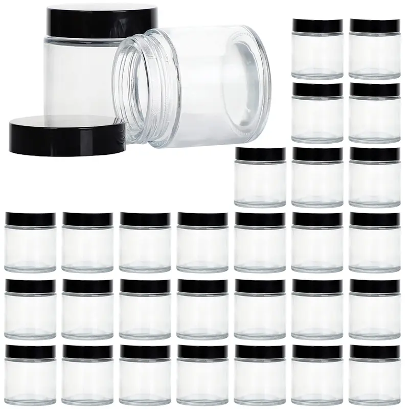 11 Hoa Kinh Bocaux Verre 4oz avec Couvercle Noir – Lot de 30