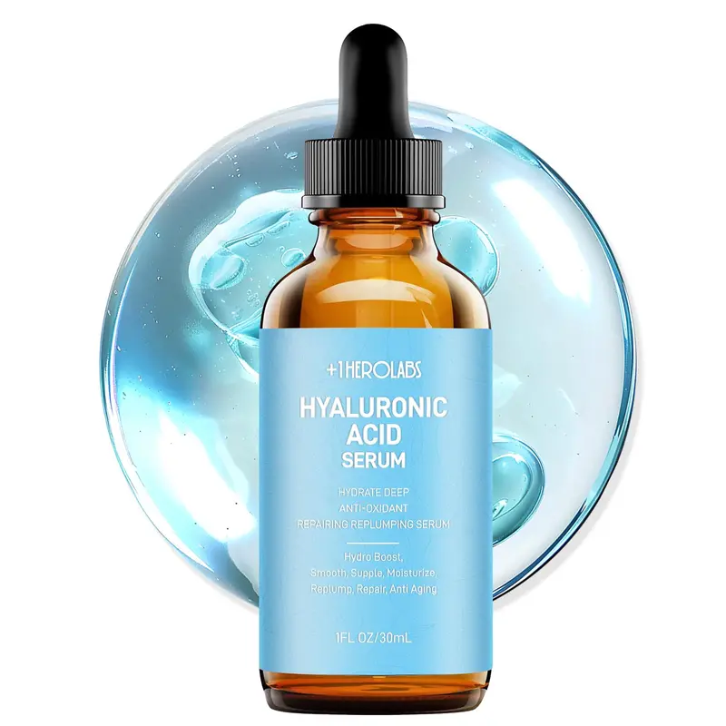 +1HEROLABS Sérum Hyaluronique pour le visage – Hydratation durable, vitamines C/B5/E et Niacinamide, Sans parfum, 30 ml