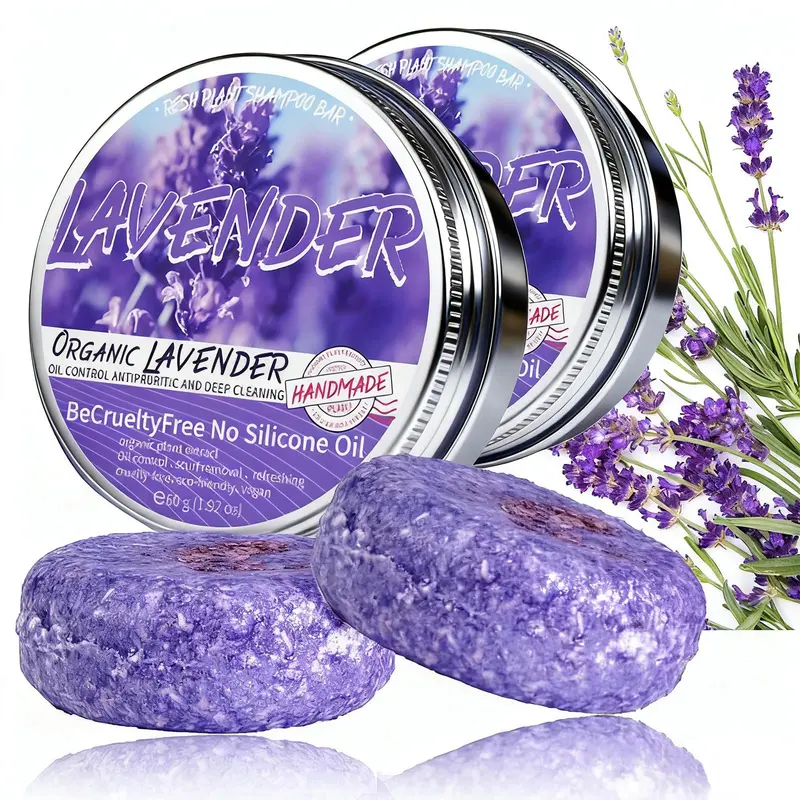 2 barres de shampoing solide pour cheveux gris – Lavande – Loobexery