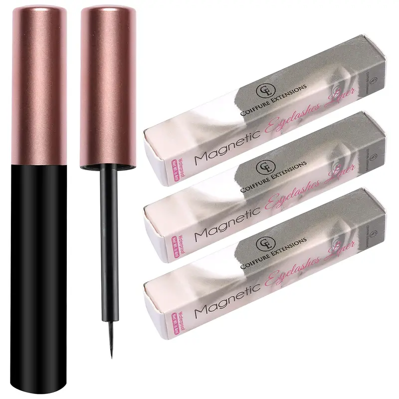 [3 Pack] Liner Magnétique Noir Coiffure Extensions CE – Étanche, Look Naturel, Sans Bavure