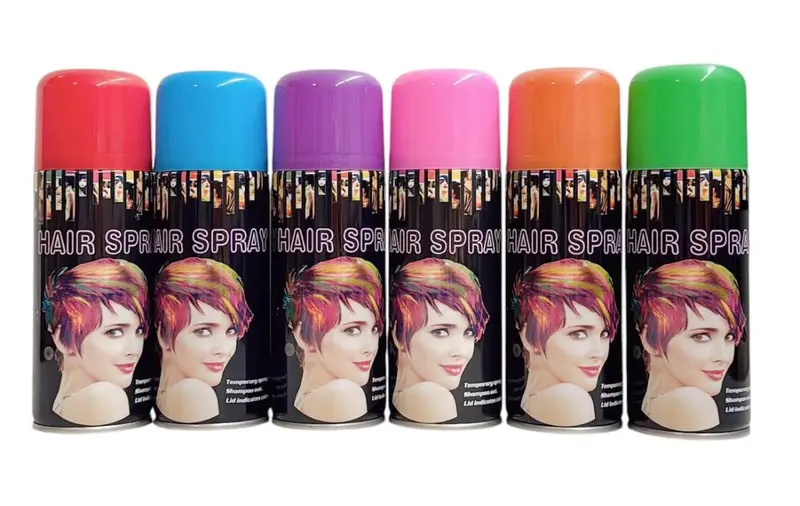 3QUZ Spray Coloration Cheveux Temporaire – Pack 6 Aérosols, 6 Couleurs