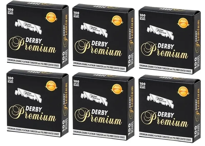 600 Lames Derby Premium – Arête Simple pour Rasoir Droit