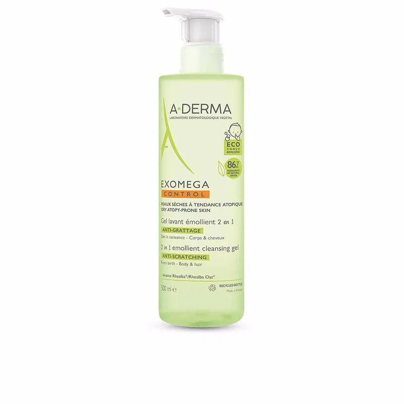 A-Derma Exomega Gel Emollient 2 en 1 – 500 ml | Soin hydratant doux