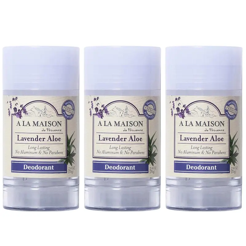 A La Maison de Provence Déodorant Naturel Sans Aluminium – Lavande & Aloe (3 x 2,4 oz)