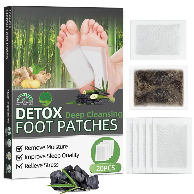 Aarovibe Patch-pieds (20 pièces) – Patches nettoyants pour les pieds au bambou-vinaigre et gingembre