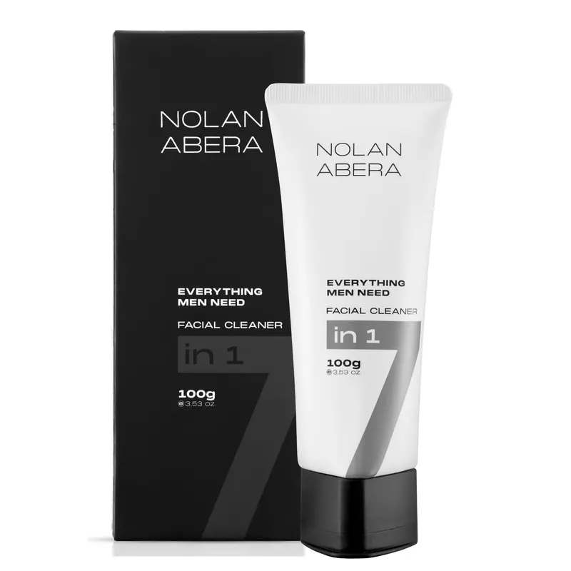 ABERA Nolan – Nettoyant Visage Quotidien pour Hommes | Niacinamide, Zincsebum, Extraits de Soja et Son de Riz