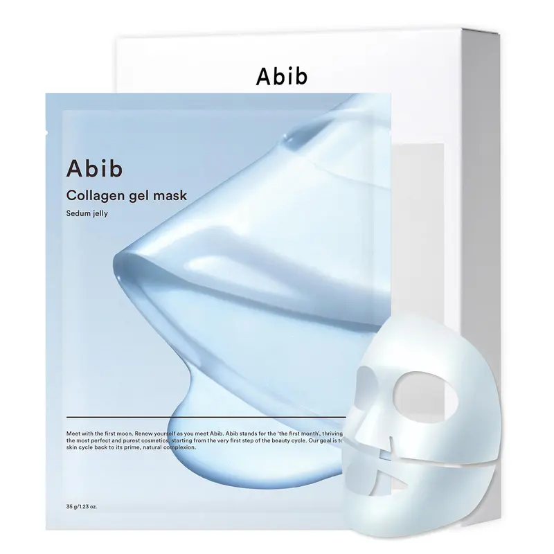 Abib Masque Gel Collagène Sedum Jelly – 10 Feuilles Hydratantes, Végane et Sans Cruauté