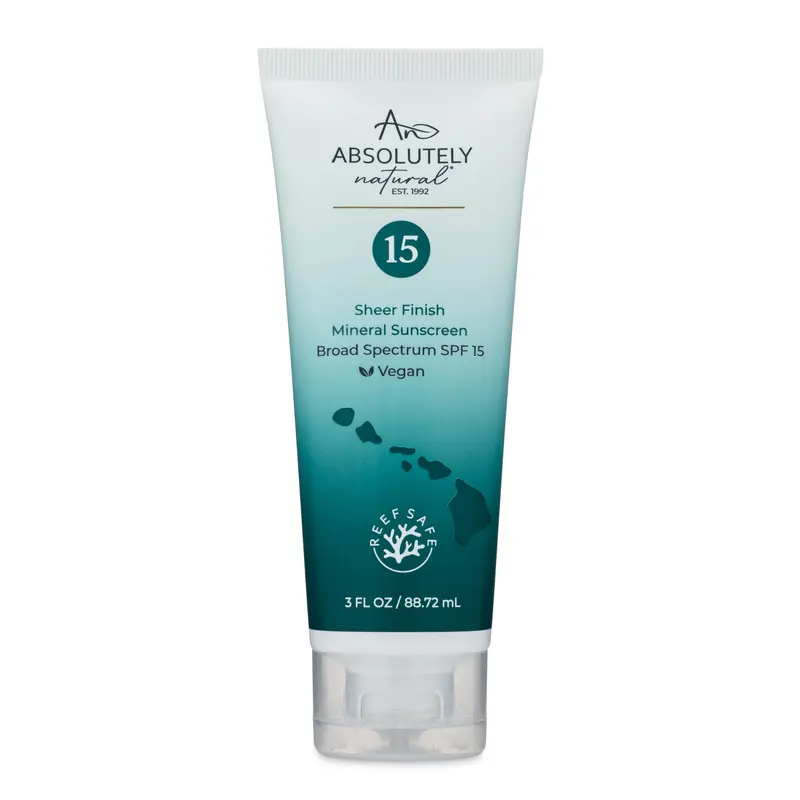 Absolutely Natural - Écran Solaire Minéral SPF 15 Hydratant pour Visage et Corps | Zinc Non Nano, Vitamine E - Fabriqué aux États-Unis - 3 oz