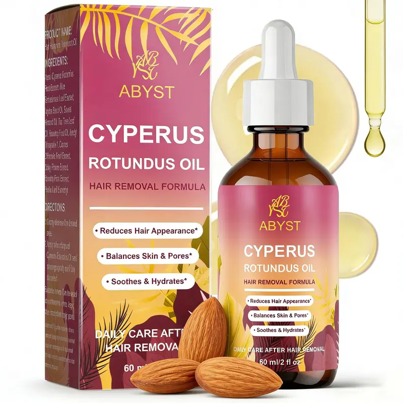 ABYST Huile Pure Cyperus Rotundus – Inhibiteur naturel de la repousse, 60 ml
