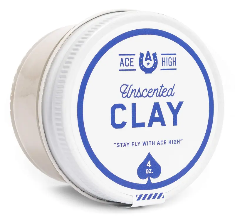 ace high pâte capillaire sans parfum, tenue forte, finition satinée et mate, ajoute texture et épaisseur, 4 onces (113 g)