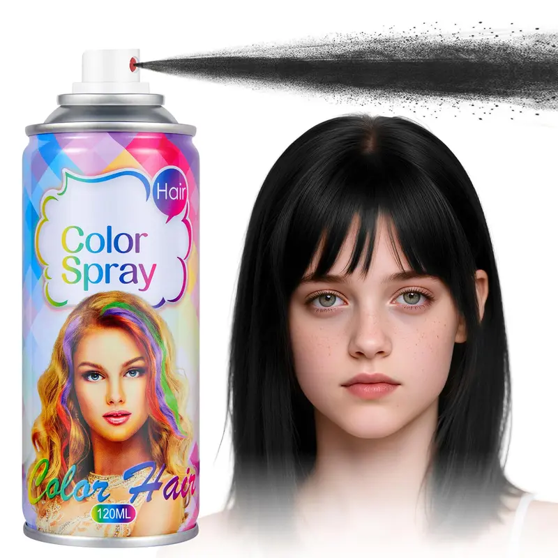 Acomler Spray colorant temporaire pour cheveux – Noir, 4,06 oz | Cosplay, Fêtes et DIY