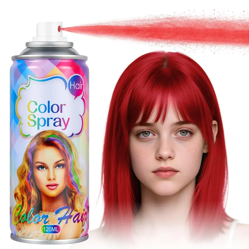 Acomler Spray Coloration Cheveux Rouge – Temporaire et Lavable 120 ml