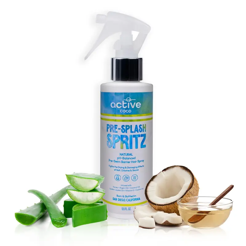 Active COCO Pré-Swim Spray – Protection Avant Natation pour Cheveux Colorés (Chlore, Sel, Sauna) – Fabriqué aux États-Unis
