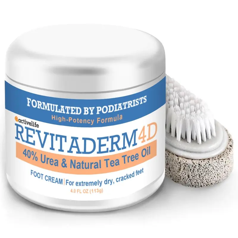 activelife Revitaderm 4D Crème à l’urée 40% pour les pieds – Hydratation intensive + Pierre ponce offerte