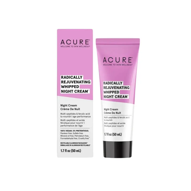 Acure Crème de Nuit Fouettée Anti-Âge | Peptides + Vitamine C – 50 ml