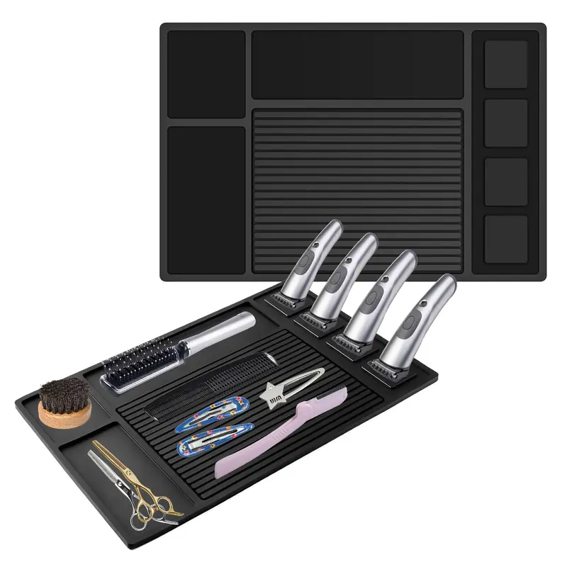 Adevar Tapis Barbier Magnétique – Organisation Pro pour Clippeurs, Ciseaux et Outils (Antidérapant)
