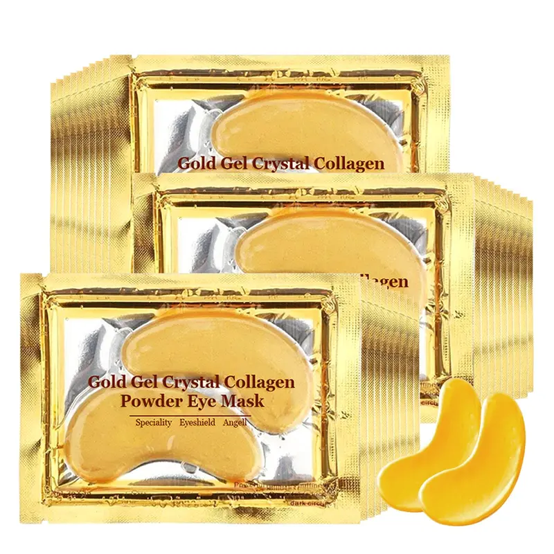 Adofect Masque Yeux Collagène en Poudre – 30 Paires, Or 24k, Patchs Gel Contour des Yeux Hydratants