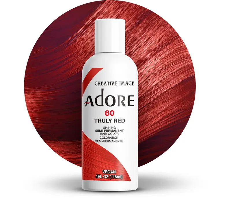 Adore Coloration Capillaire Semi-Permanente 060 Truly Red | Végan et non testé sur les animaux | Sans ammoniac, sans peroxyde, sans alcool | 118 ml