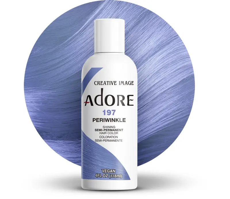 Adore Coloration Semi-Permanent Cheveux 197 Pervenche | Vegan et Cruelty-Free – Sans ammoniac, sans peroxyde, sans alcool | 118 ml