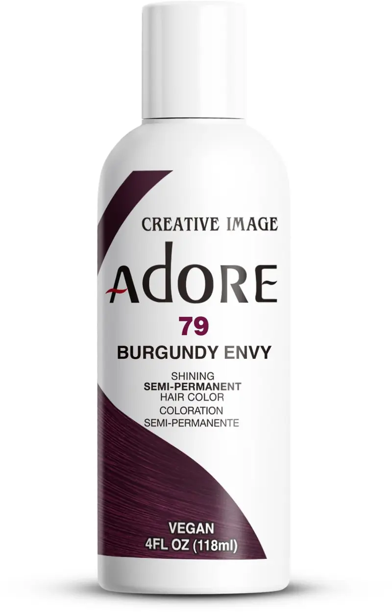 Adore Coloration Semi-Permanente Burgundy Envy - Vegan & Cruelty-Free | Sans Ammoniac, Sans Peroxyde, Sans Alcool | 4 Fl Oz