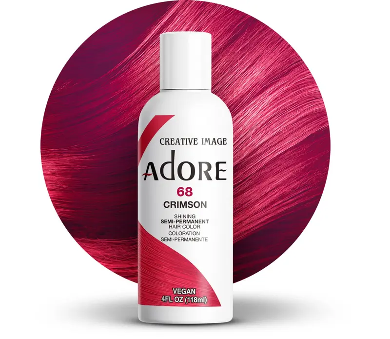 Adore Coloration Semi-Permanente Cheveux Crimson (068) – végane et sans cruauté | Sans ammoniac, sans peroxyde, sans alcool | 4 oz