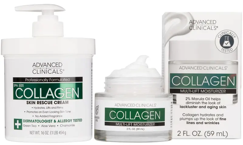 Advanced Clinicals Coffret Crème Collagène Visage et Corps – Hydratation et Fermeté (2 pièces)