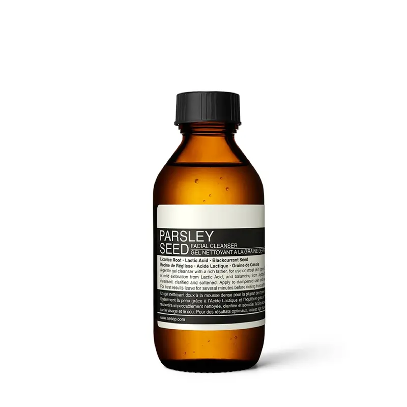 Aesop Parsley Seed Travel Face Cleanser – Exfoliation légère pour clarifier et lisser la peau | 3,4 oz / 100 mL