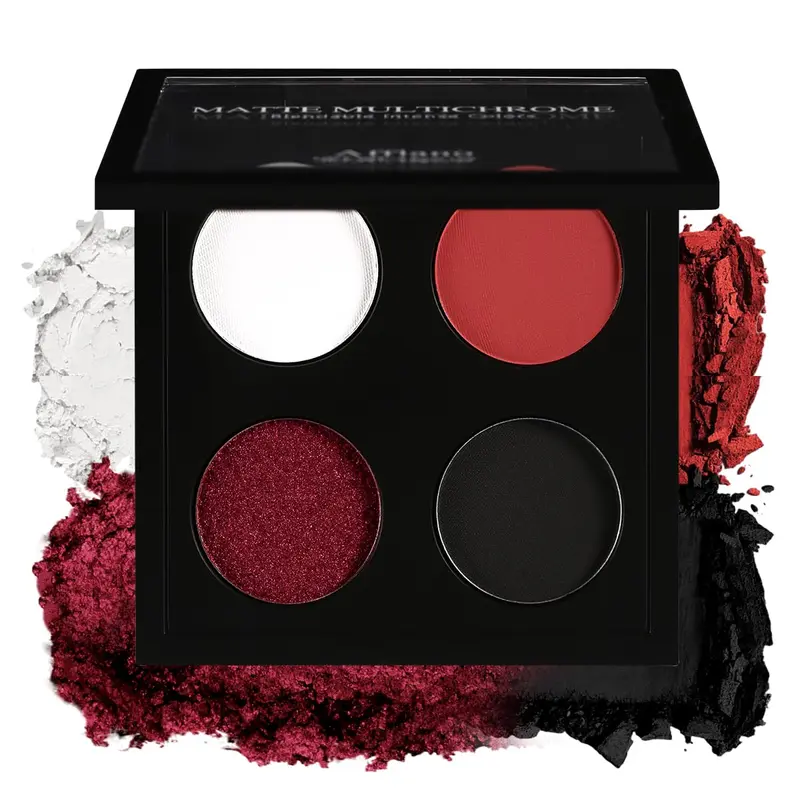 Afflano Palette Yeux Gothique – Rouge Chrome, Blanc et Noir Matte