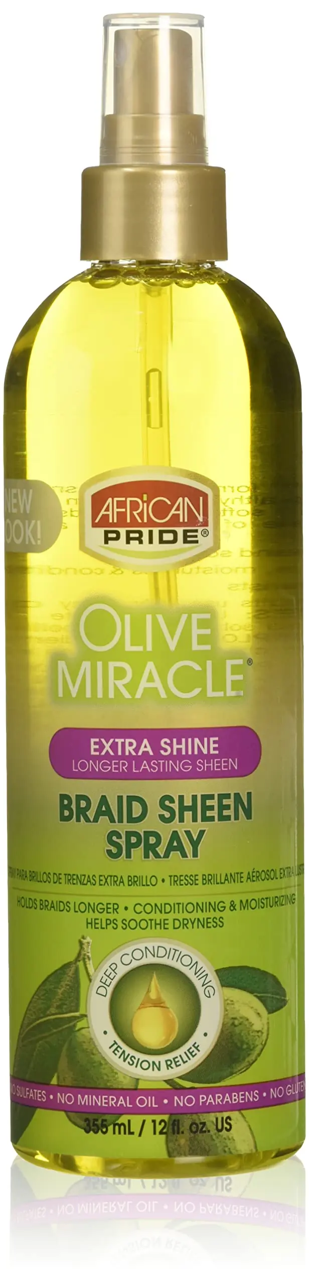 African Pride Brume Éclat pour Tresses – Aérosol Extra, 355 ml
