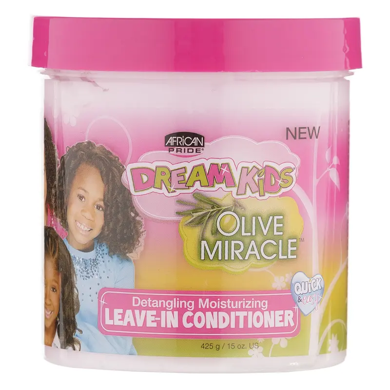 African Pride Dream Kids Olive Miracle Détanglant et Hydratant Sans Rinçage — Huile d’Olive, 15 onces