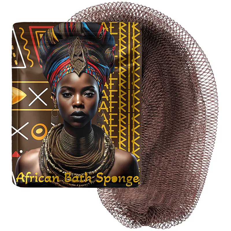 AFRIKI Éponge Réseau Africain – Gommage Corporel Exfoliant Durable et Lavable