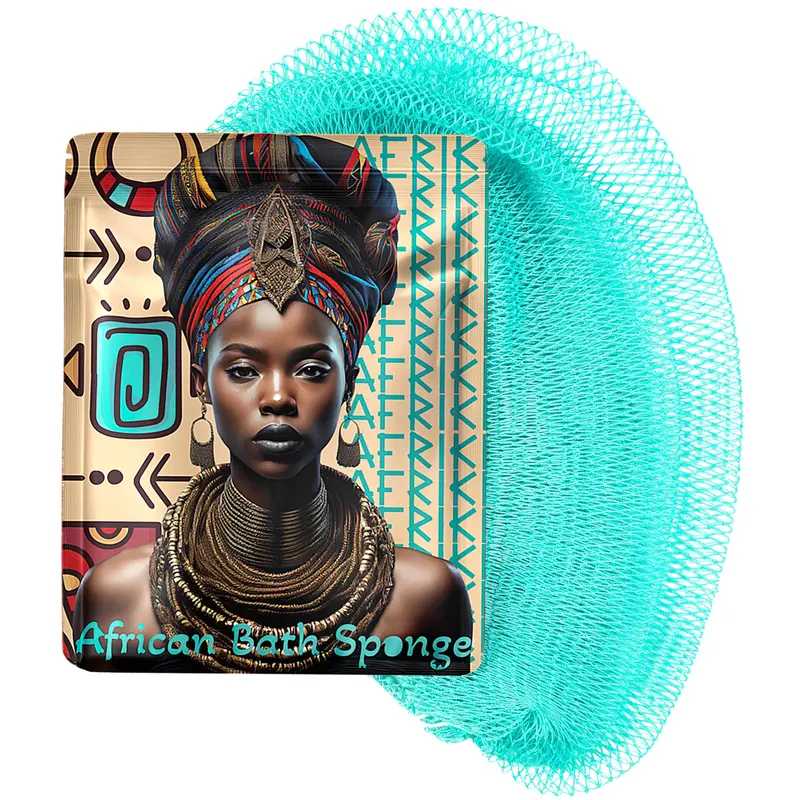 AFRIKI Éponge Réseau Africain Turquoise – Gommage Corps, Tous Types de Peau | 45 po