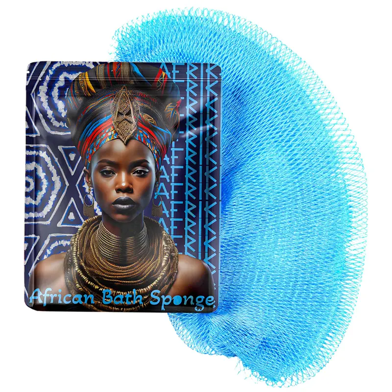 AFRIKI Éponge-Réseau Africaine — Exfoliation Douce, Longue 45 Pouces, Tous Types de Peau