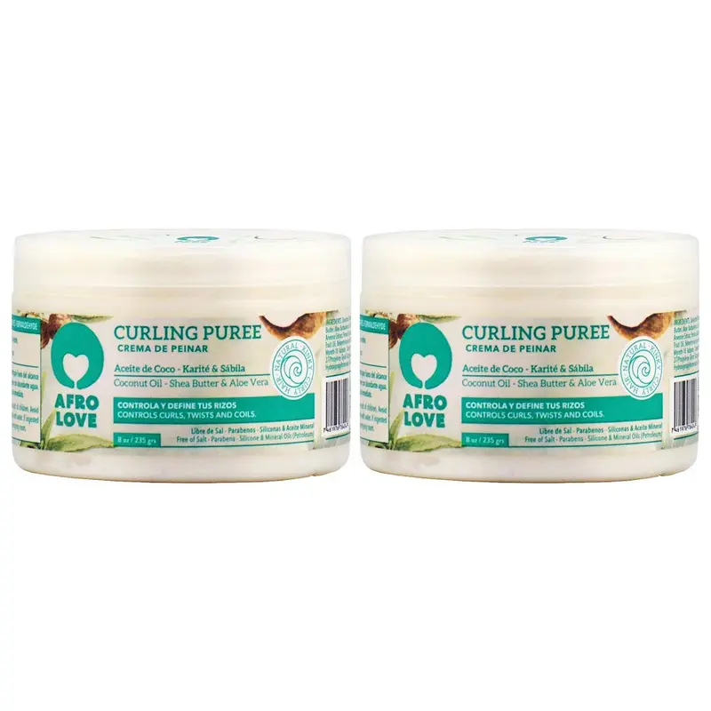 Afro Love Curling Puree 8oz (Pack de 2) – Définition des Boucles et Hydratation