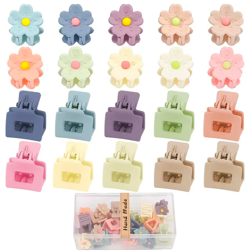 AHONEY – 20 pinces-cheveux mini-fleurs, clips 1 pouce, décorations pour filles et femmes, maintien solide, colorées