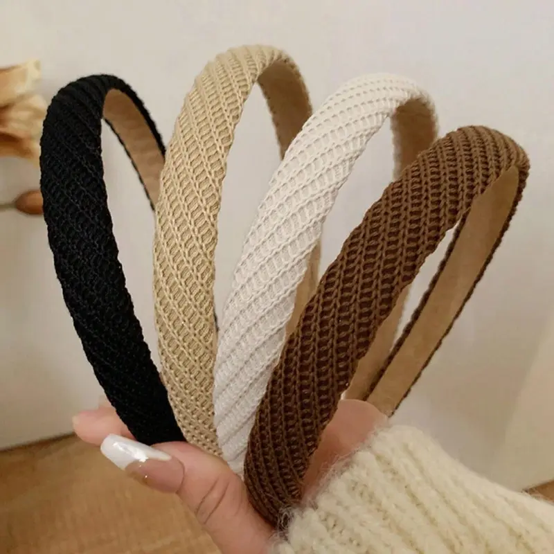 AIBFRID Bandeaux Cheveux Femme – Bandes Minces Tricotées Sans Glissement (4 Pièces)