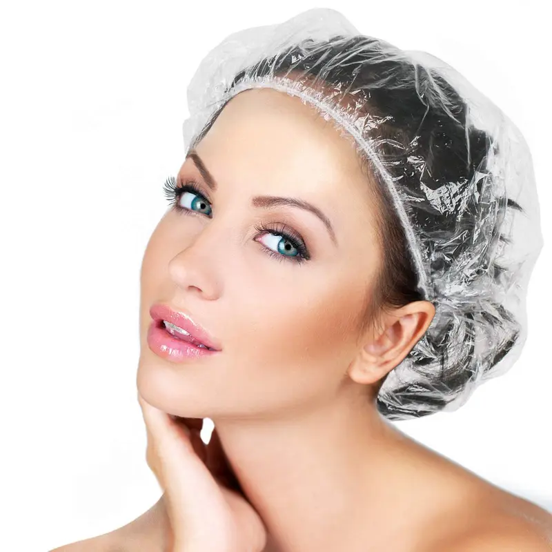 AIDIQIU Capuchons de Douche Jetables 100 Pièces – Transparent, Épaissi et Polyvalents