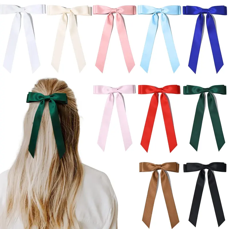 Aileam - 10 Noeuds Satin Pour Cheveux | Barrettes et Pinces pour Femmes et Enfants