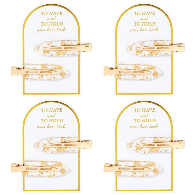 Aileam – 8 Pinces à Cheveux Glitter Doré Sans Pli | Accessoires Mariage et Femmes