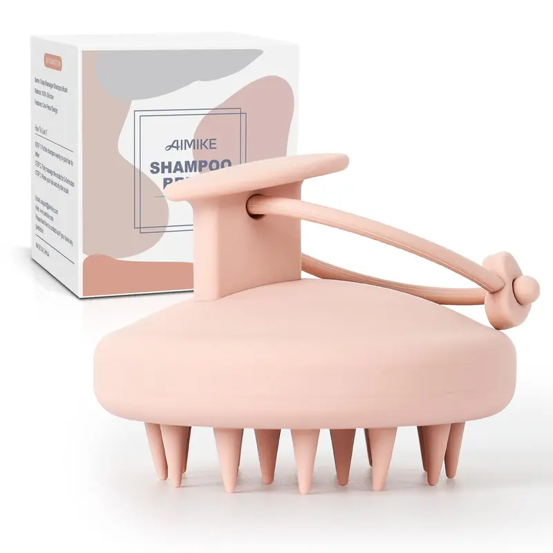 AIMIKE Masseur de Cuir Chevelu – Brosse Shampoing Silicone, Stimulation de la Pousse et Pellicules