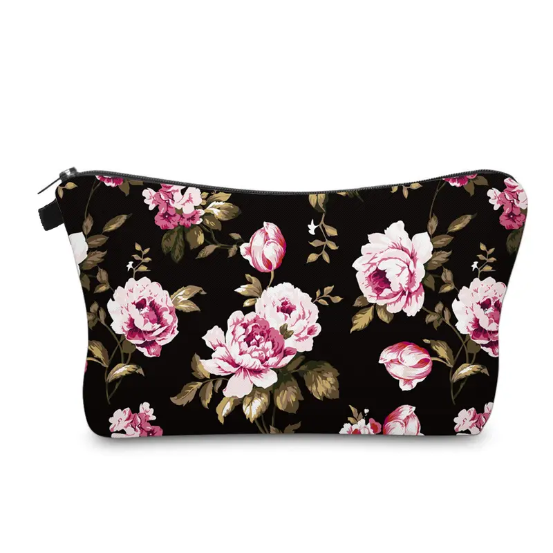 Aiphamy Trousse de Maquillage de Voyage Compacte – Motif Fleurs | Idée Cadeau Femme