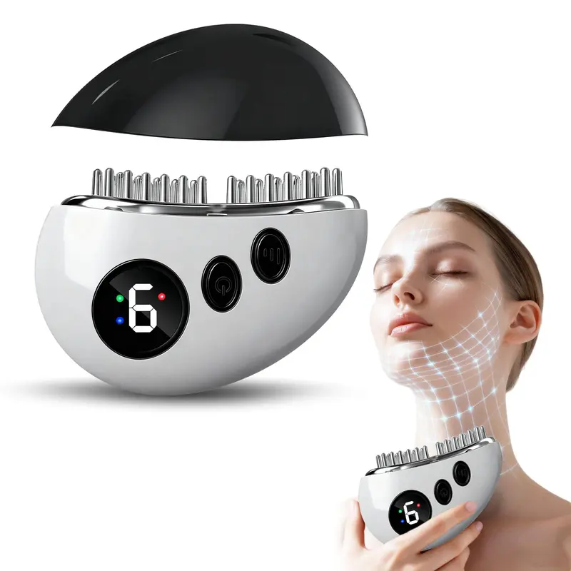 AKRYLIX Brosse Contour lymphatique du visage – Drainage, gua sha, 9 réglages, blanc