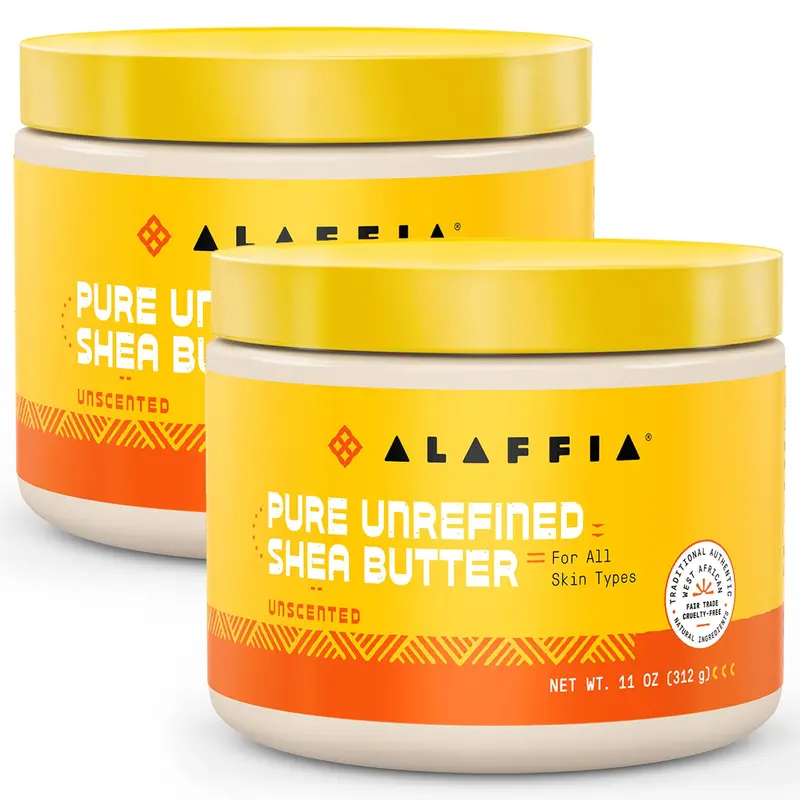 Alaffia EveryDay Shea Beurre de Karité – Non parfumé, hydratant pour tous types de peau (2×326 ml)