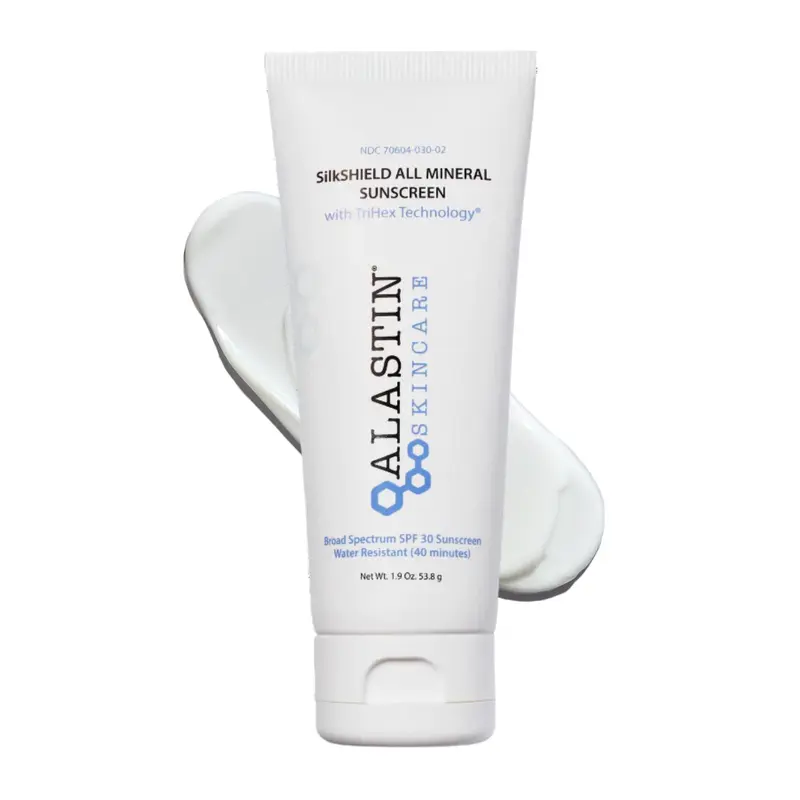 ALASTIN Skincare SilkSHIELD Écran Solaire Minéral Visage SPF 30 (1,9 oz) | Texture légère, hydratant quotidien, sans parfum