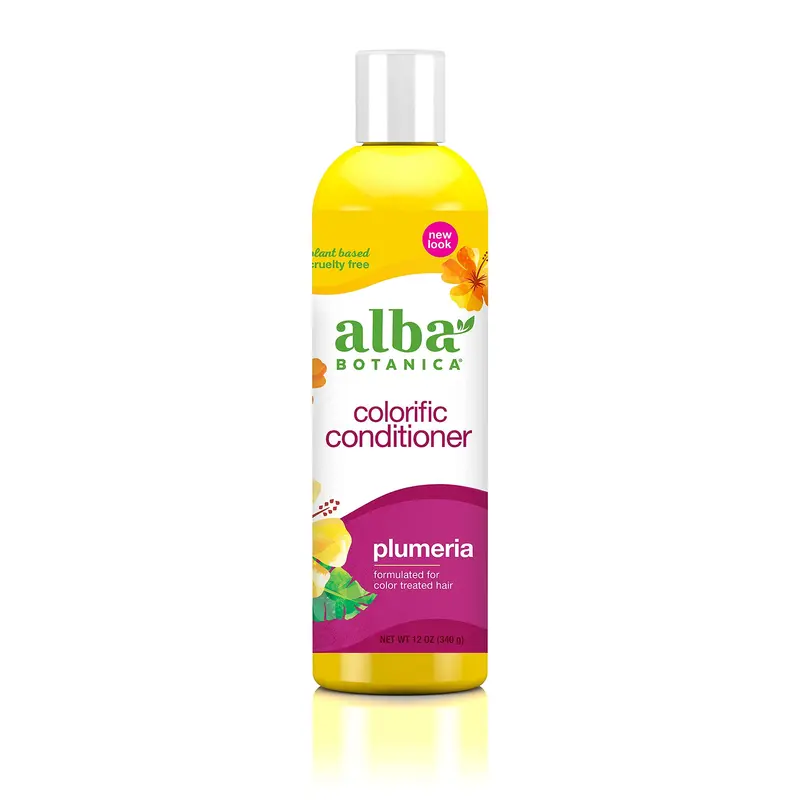 Alba Botanica Après-shampooing Colorific Plumeria – Hydratation et couleur pour cheveux | 12 oz