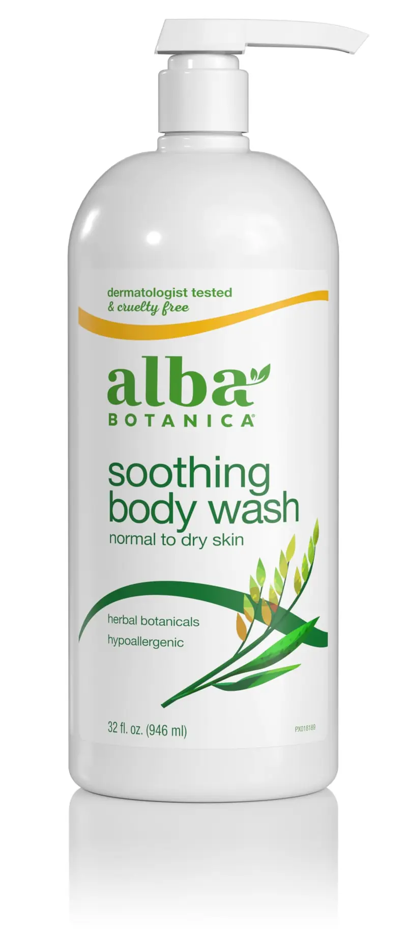 Alba Botanica Douche Apaisante – Pour Peau Normale à Sèche, 32 oz (Emballage Peut Varier)
