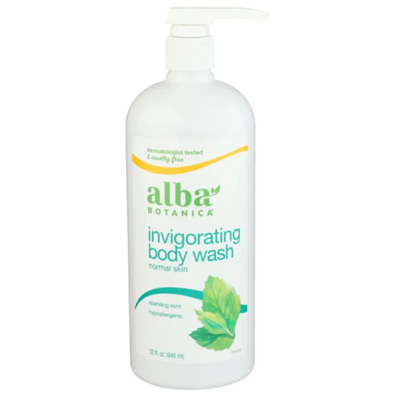 Alba Botanica Gel Douche Très Émollient Menthe Scintillante 32 oz