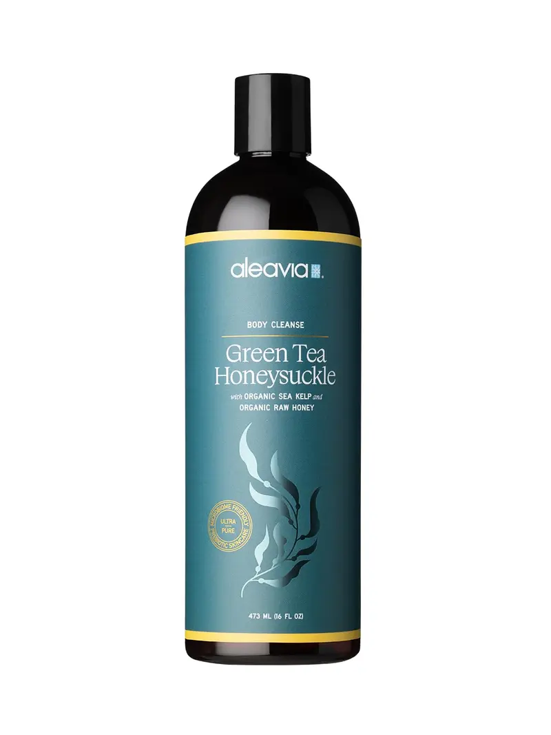 Aleavia Body Cleanse – Gel Douche Prébiotique bio au Thé Vert et Chèvrefeuille – 16 oz