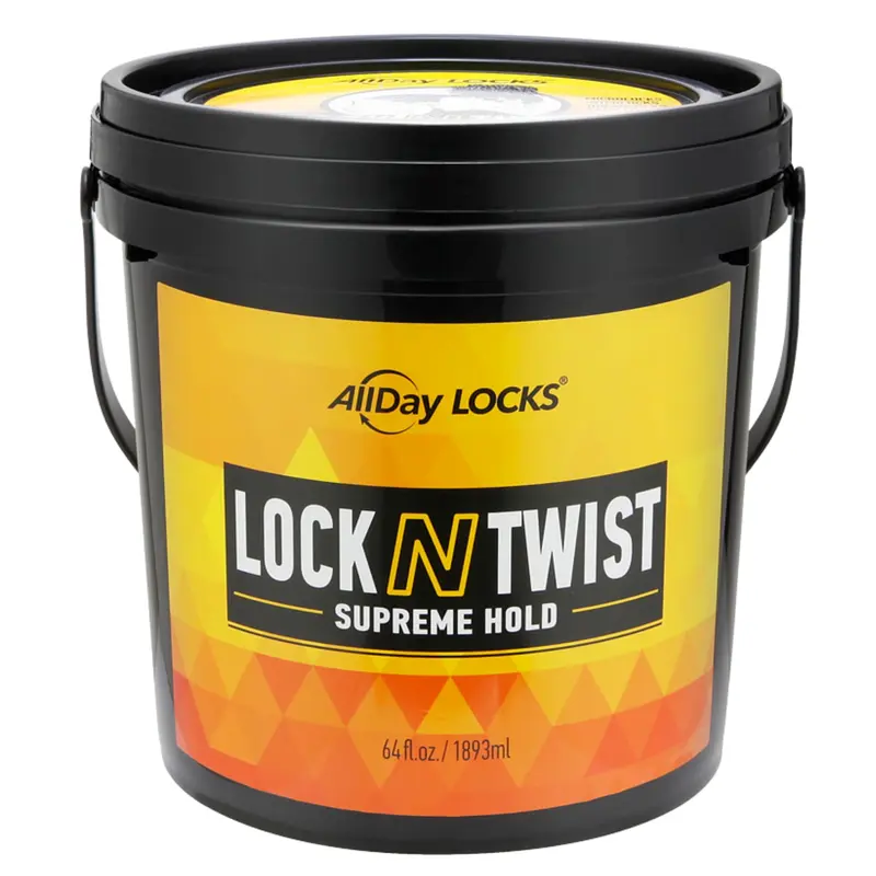 AllDay Locks Lock N Twist Supreme Hold – Gel coiffant ultra-fort pour locs, microlocs et twists | Seau 64 oz